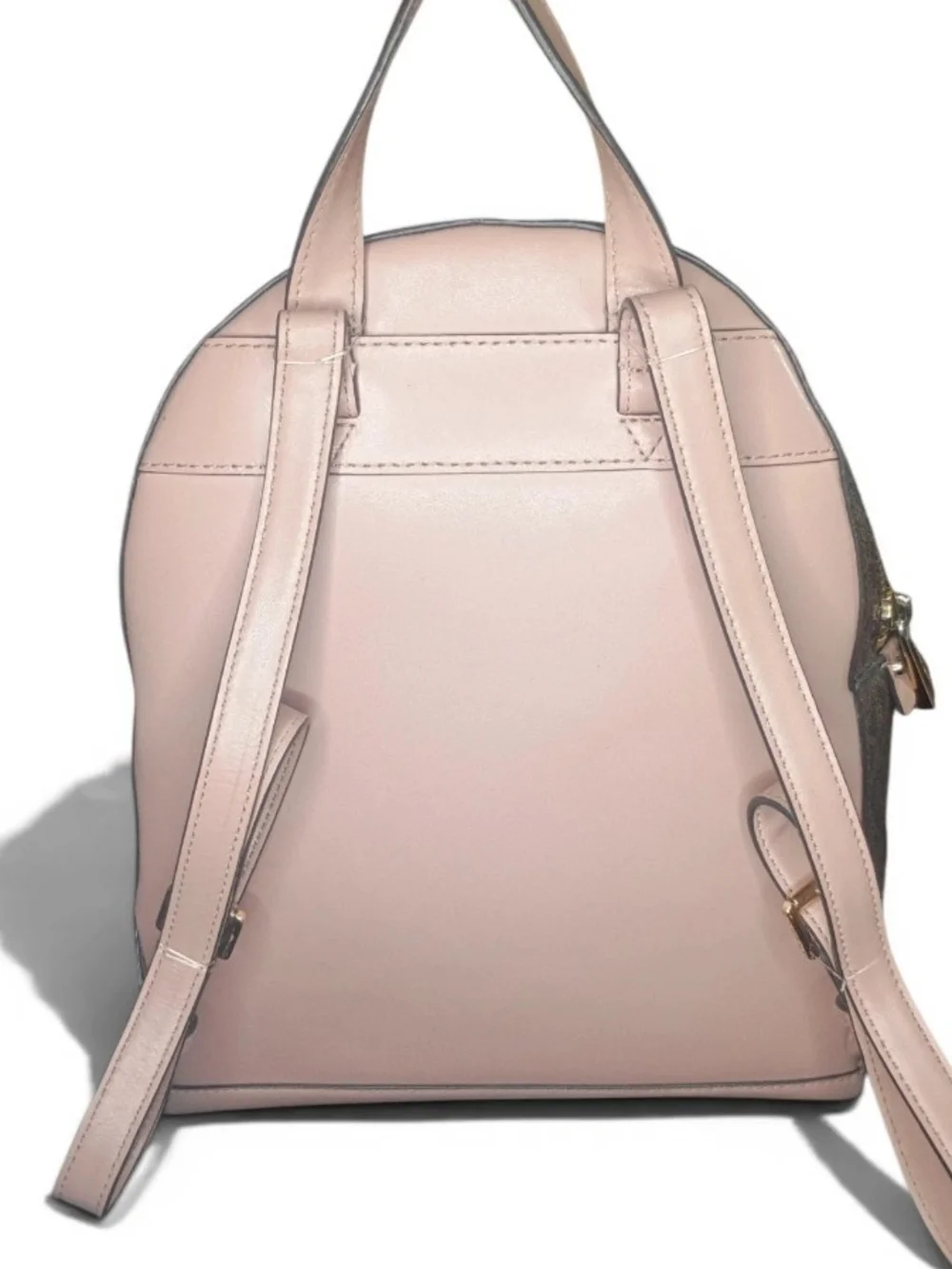 Michael Kors Rhea Zip Stripe Medium Backpack Pink & Brown Monogram
